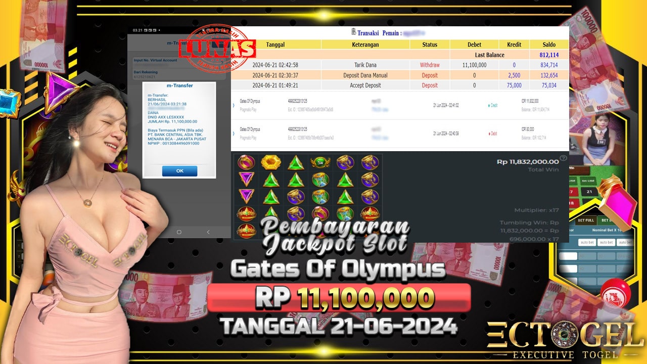 BUKTI JACKPOT SLOT GATES OF OLYMPUS TERPERCAYA DI INDONESIA TGL 21-06-2024