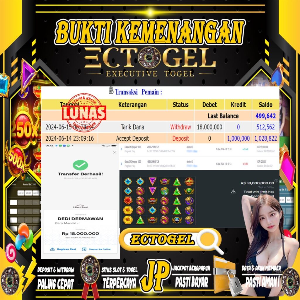 BUKTI JACKPOT SLOT GATES OF OLYMPUS 1000 TERPERCAYA DI INDONESIA TGL 15-06-2024