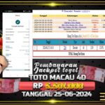 BUKTI JACKPOT TOGEL TOTO MACAU 4D TERPERCAYA DI INDONESIA TGL 25-06-2024