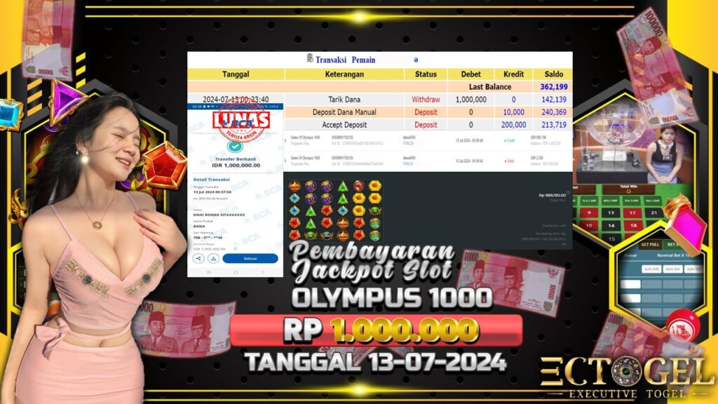 BUKTI JACKPOT SLOT GATES OF OLYMPUS 1000 TERPERCAYA DI INDONESIA TGL 13-07-2024