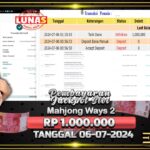 BUKTI JACKPOT SLOT MAHJONG WAYS 2 TERPERCAYA DI INDONESIA TGL 06-07-2024