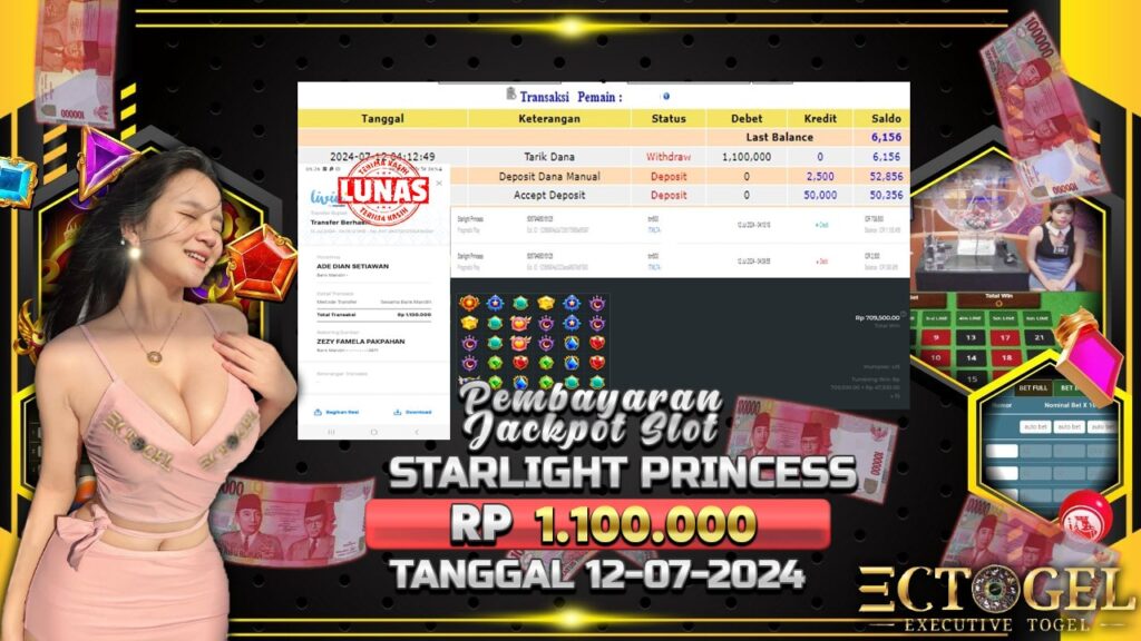 BUKTI JACKPOT SLOT STARLIGHT PRINCESS TERPERCAYA DI INDONESIA TGL 12-07-2024