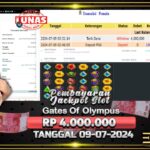 BUKTI JACKPOT SLOT GATES OF OLYMPUS TERPERCAYA DI INDONESIA TGL 09-07-2024