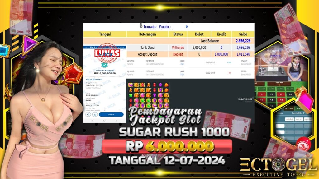 BUKTI JACKPOT SLOT SUGAR RUSH 1000 TERPERCAYA DI INDONESIA TGL 12-07-2024