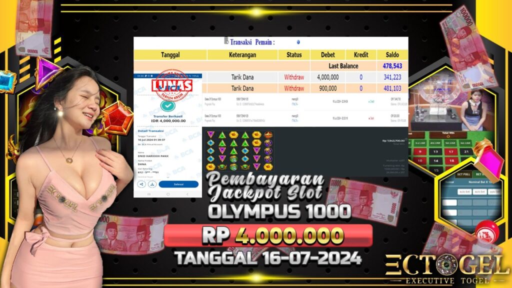 BUKTI JACKPOT SLOT GATES OF OLYMPUS 1000 TERPERCAYA DI INDONESIA TGL 16-07-2024