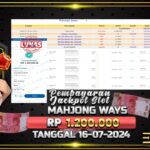 BUKTI JACKPOT SLOT MAHJONG WAYS TERPERCAYA DI INDONESIA TGL 16-07-2024