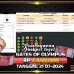 BUKTI JACKPOT SLOT GATES OF OLYMPUS TERPERCAYA DI INDONESIA TGL 21-07-2024