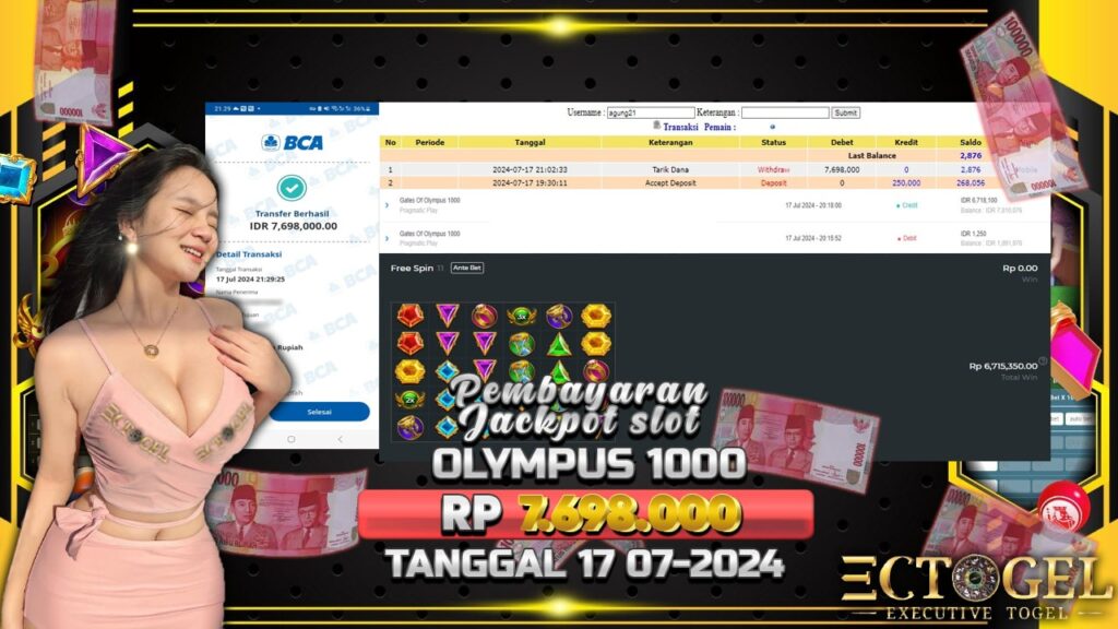 BUKTI JACKPOT SLOT GATES OF OLYMPUS 1000 TERPERCAYA DI INDONESIA TGL 17-07-2024