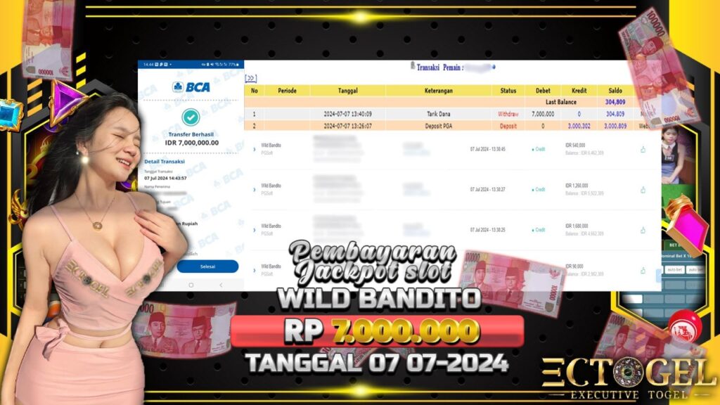 BUKTI JACKPOT SLOT WILD BANDITO TERPERCAYA DI INDONESIA TGL 07-07-2024