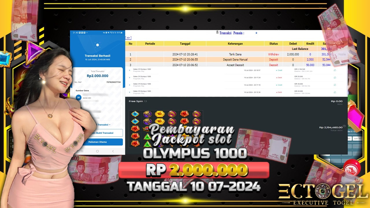 BUKTI JACKPOT SLOT GATES OF OLYMPUS 1000 TERPERCAYA DI INDONESIA TGL 10-07-2024